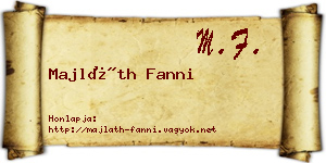 Majláth Fanni névjegykártya